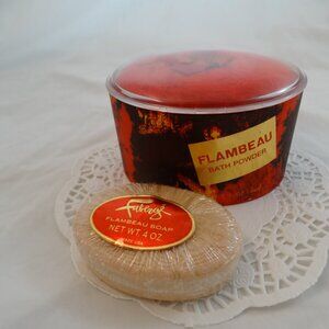 Vintage Sealed Faberge Flambeau 4oz Soap 5oz Bath Powder Made in USA
